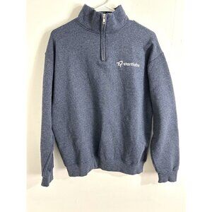 Jerzees Men's 1/4 Zip Pullover Mock Neck Long Sleeve Company Logo Blue M